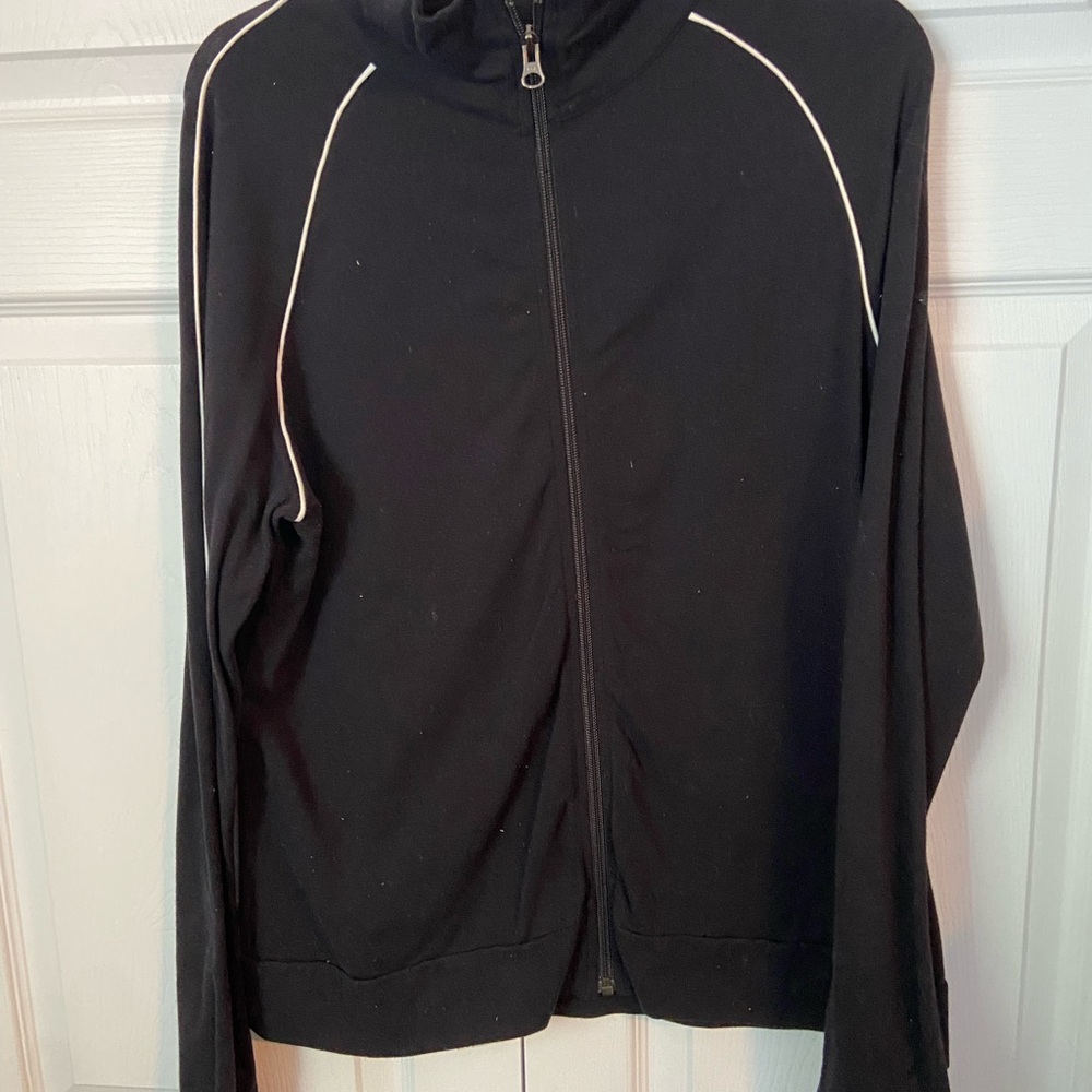 Tuff Athletics Black Athletic Jacket with White Accents